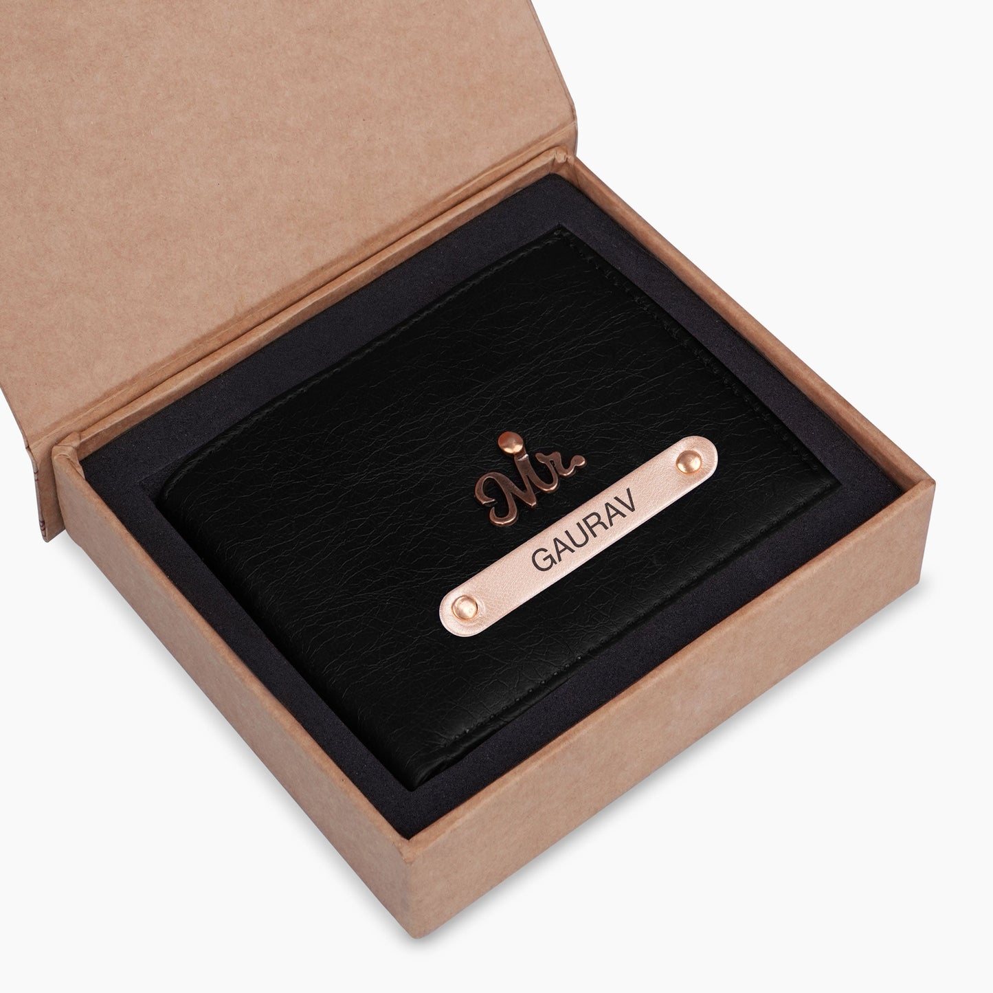 Premium Quality Men's Wallet With Name & Charm