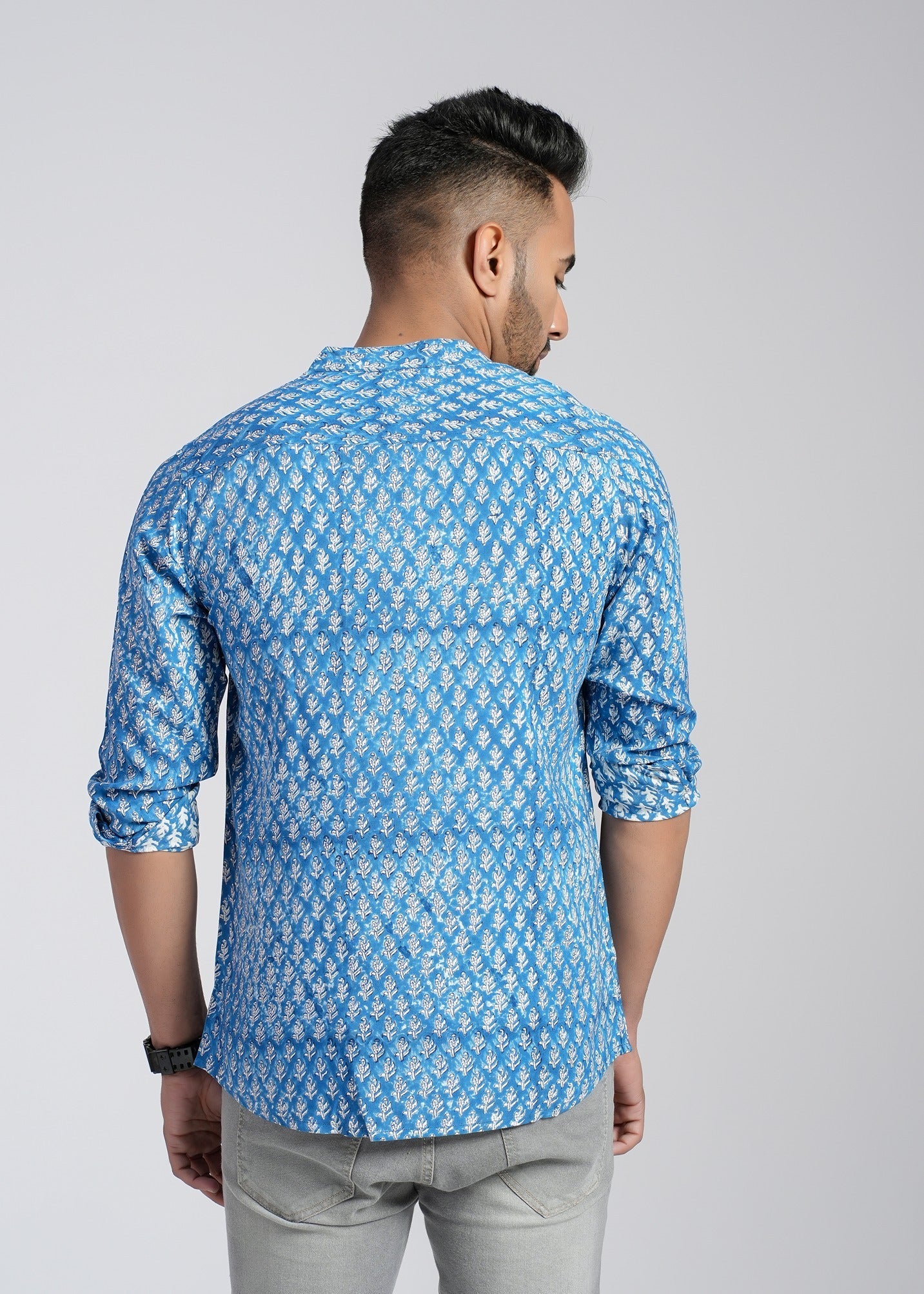 COTTON BLOCK PRINTED FULL SLEEVE SHIRT