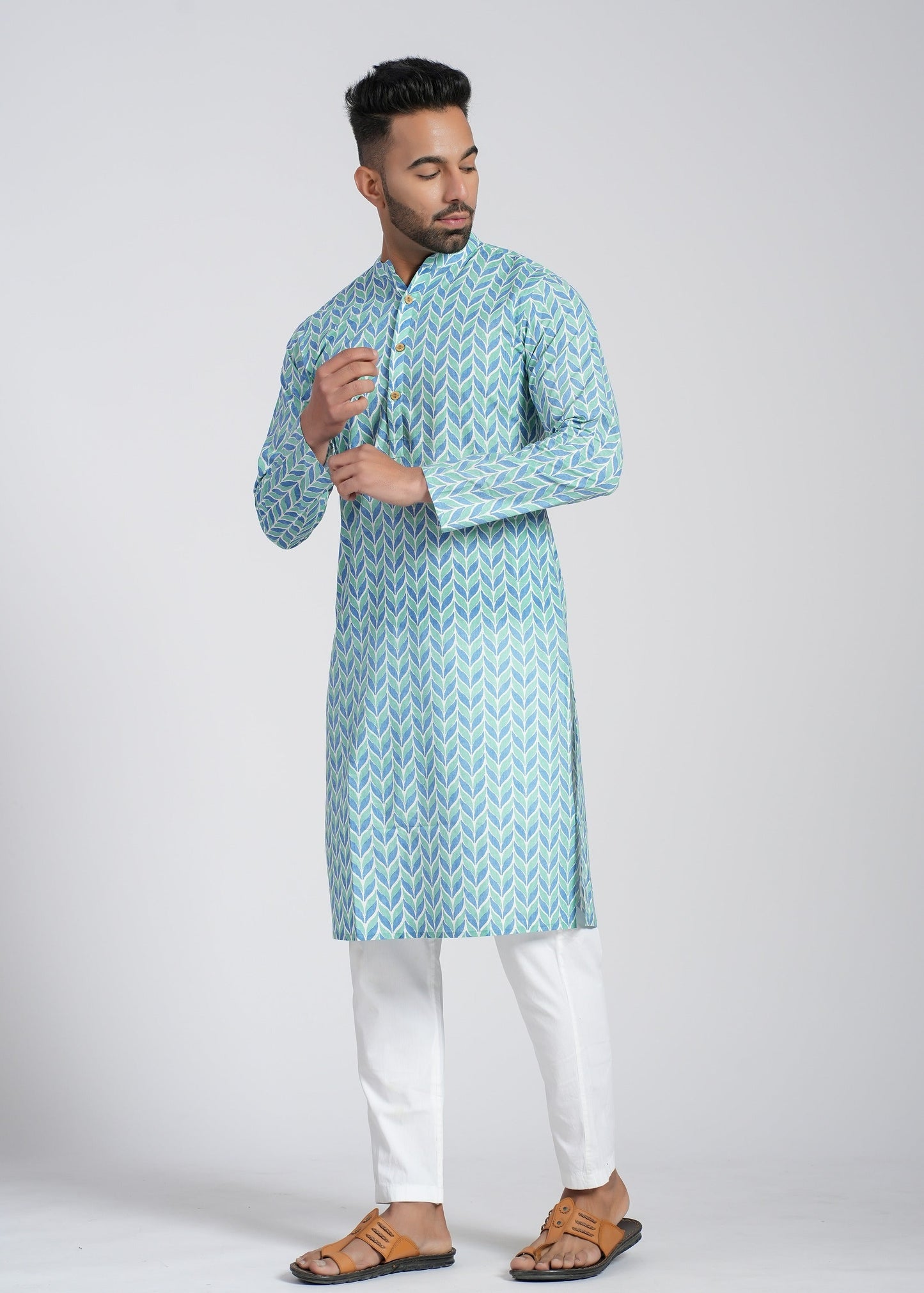 Cotton Block Printed Full Sleeve Kurtas