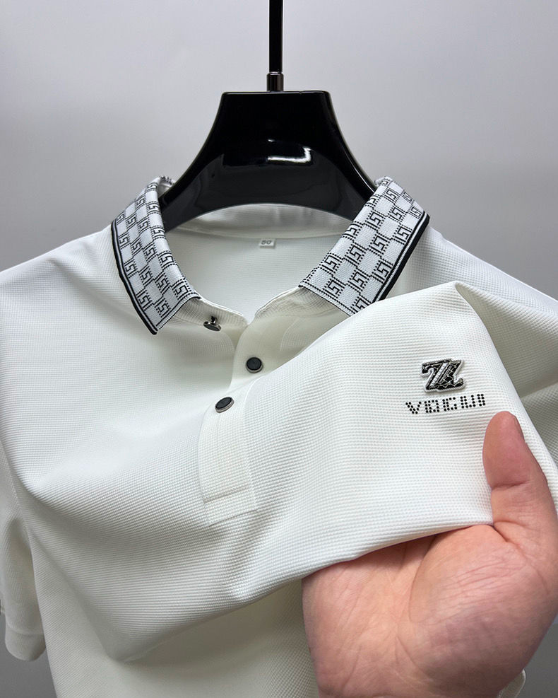 Lavish Dynamic Wave Polo T-Shirt: Effortless Motion in Every Thread