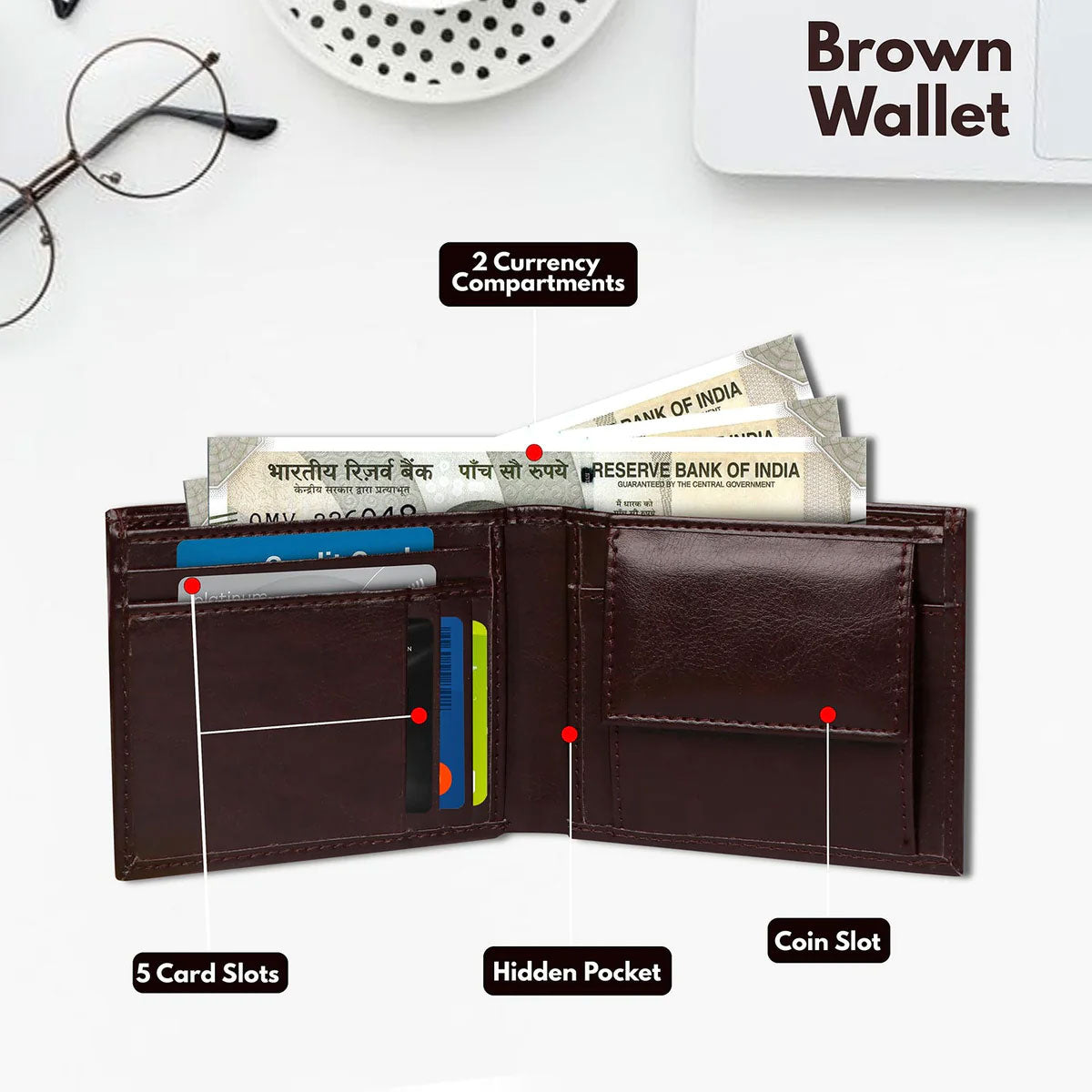 Personalized Solid Men's Leather Wallet With Name