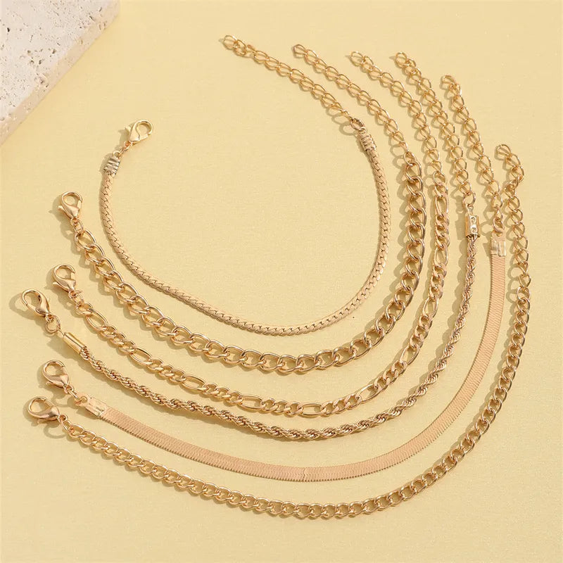 Combo Pack Of Six Gold Plated Adjustable Bracelet Set