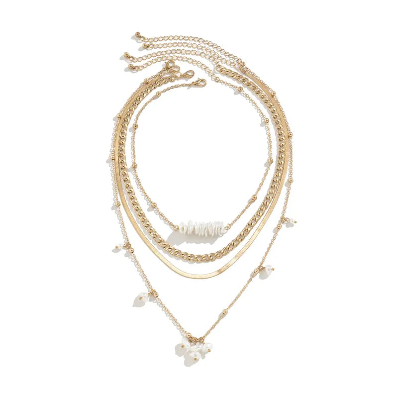 Combo Set Of Four Gold Plated Necklaces For Women