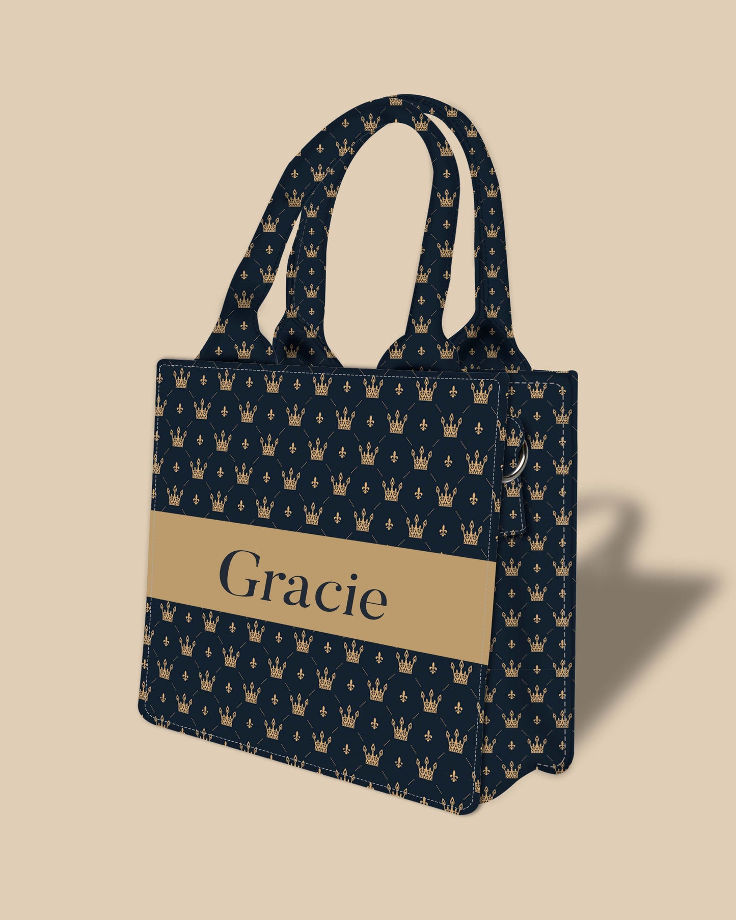 Customized Small Tote Bag Designed With Baby Prince Crown