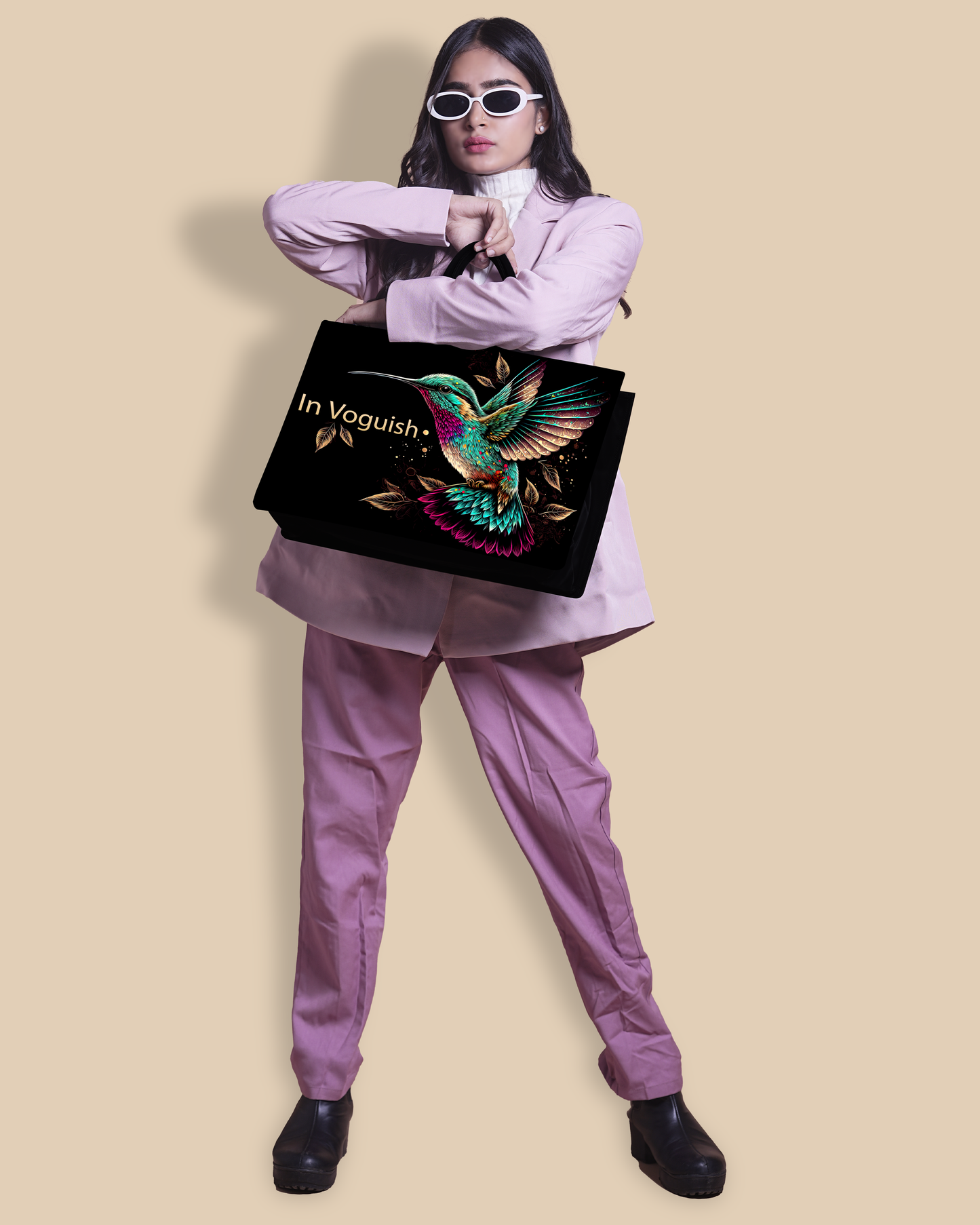 Customized Tote Bag Designed with Beautiful Flying Sparrow