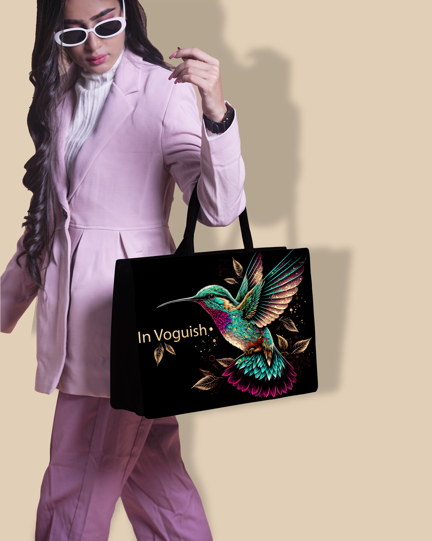 Customized Tote Bag Designed with Beautiful Flying Sparrow