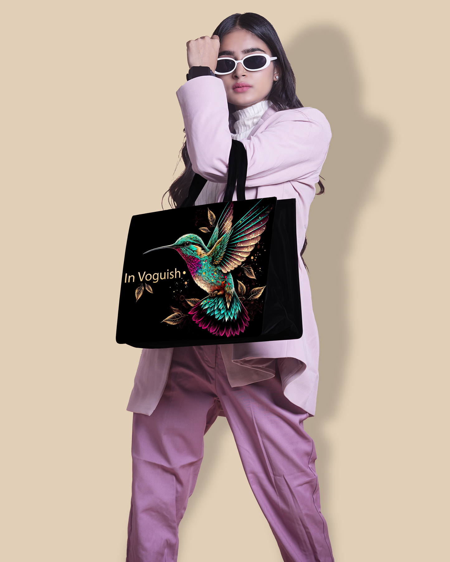 Customized Tote Bag Designed with Beautiful Flying Sparrow