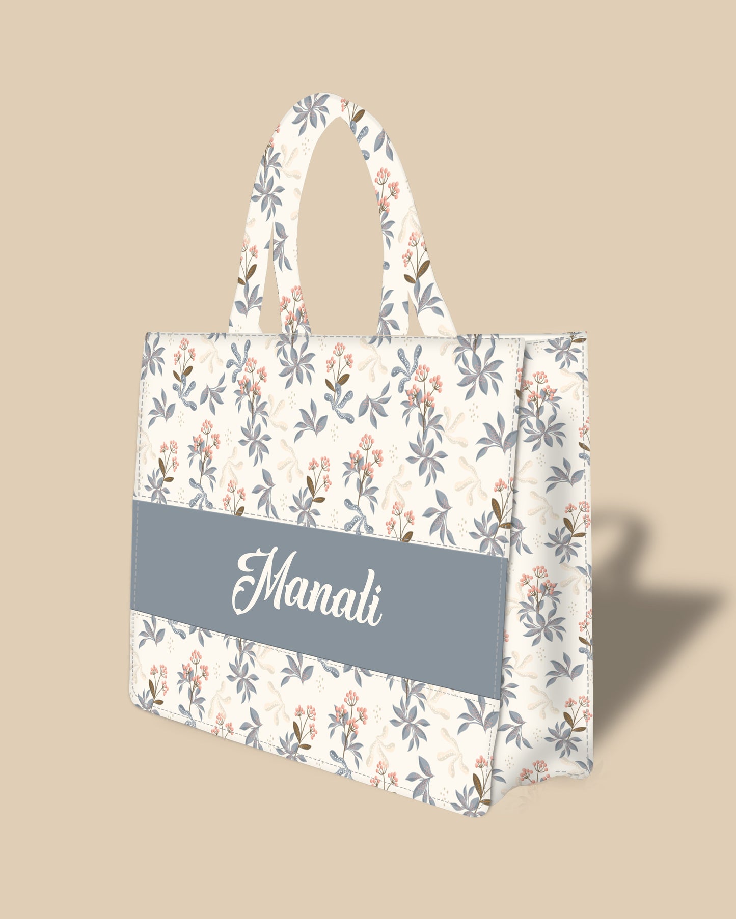 Customized Tote Bag Designed with Natural Berry And Leaves