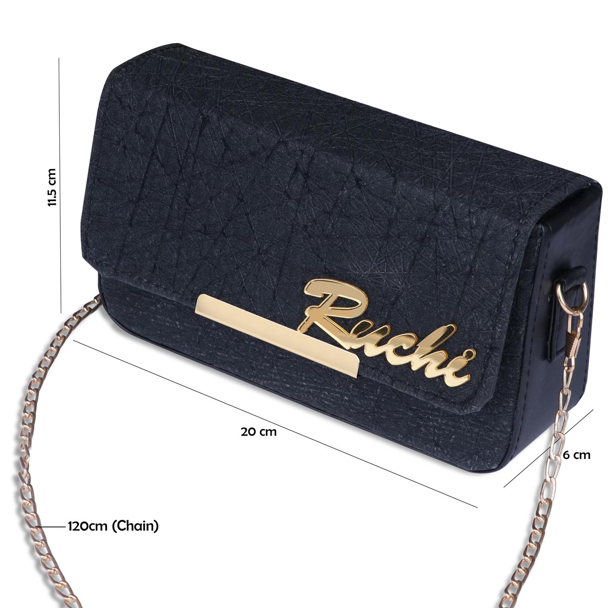 Personalized Glitter Sling Bag With Name