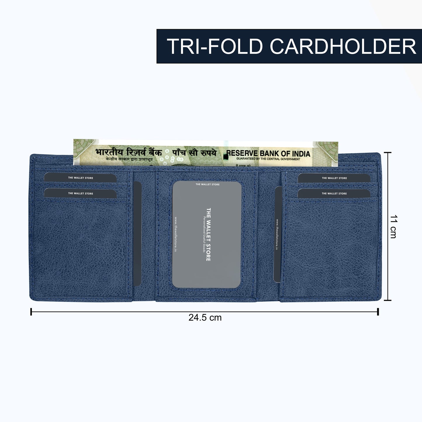 Executive Suede Leather Tri-Fold Wallet