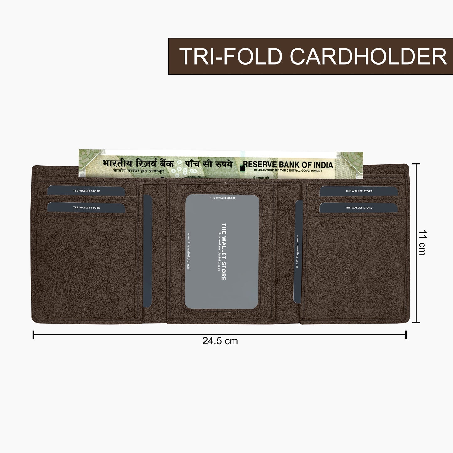 Executive Suede Leather Tri-Fold Wallet