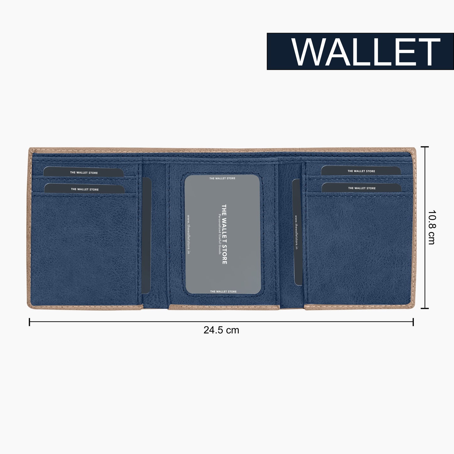 Executive Suede Leather Tri-Fold Wallet