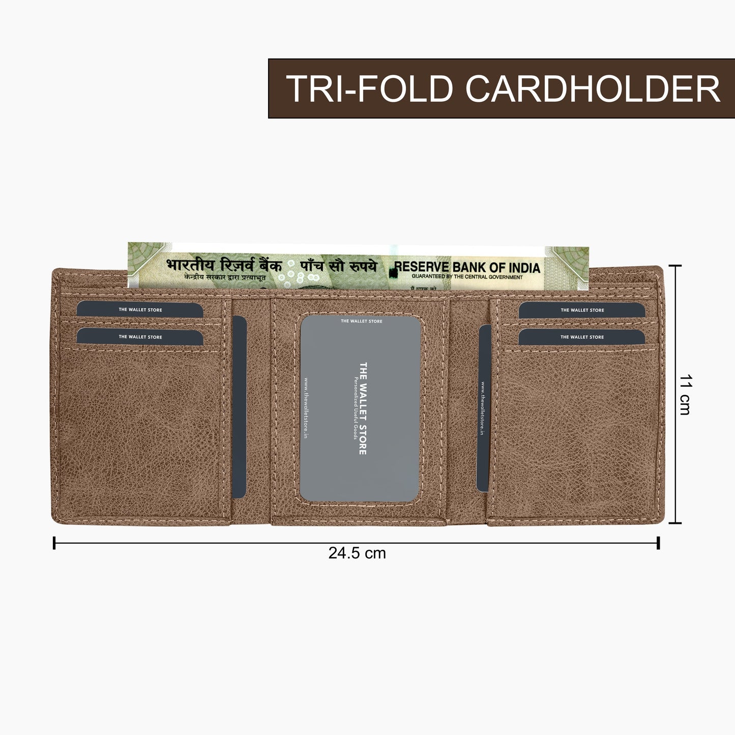Executive Suede Leather Tri-Fold Wallet