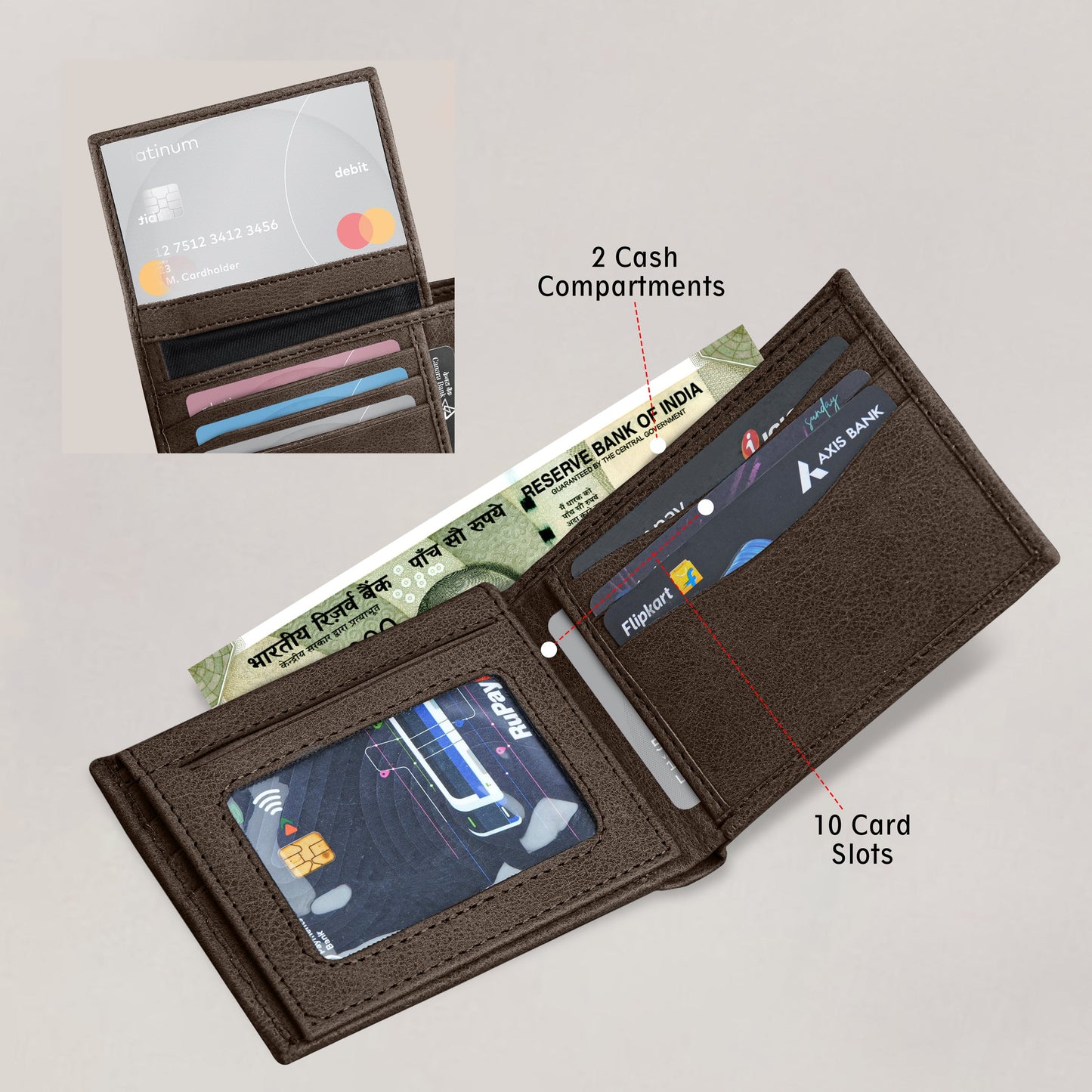 Elegance Bi-Fold Suede Leather Wallet