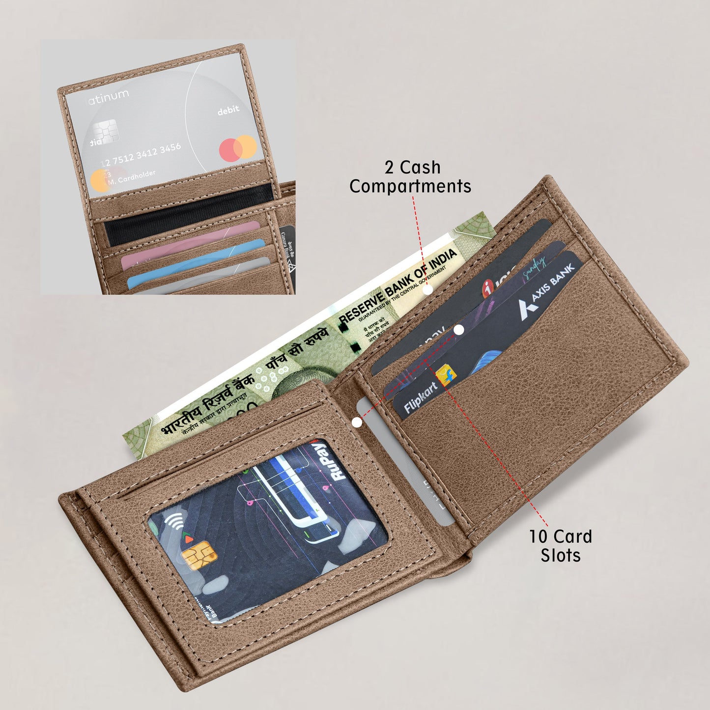 Elegance Bi-Fold Suede Leather Wallet