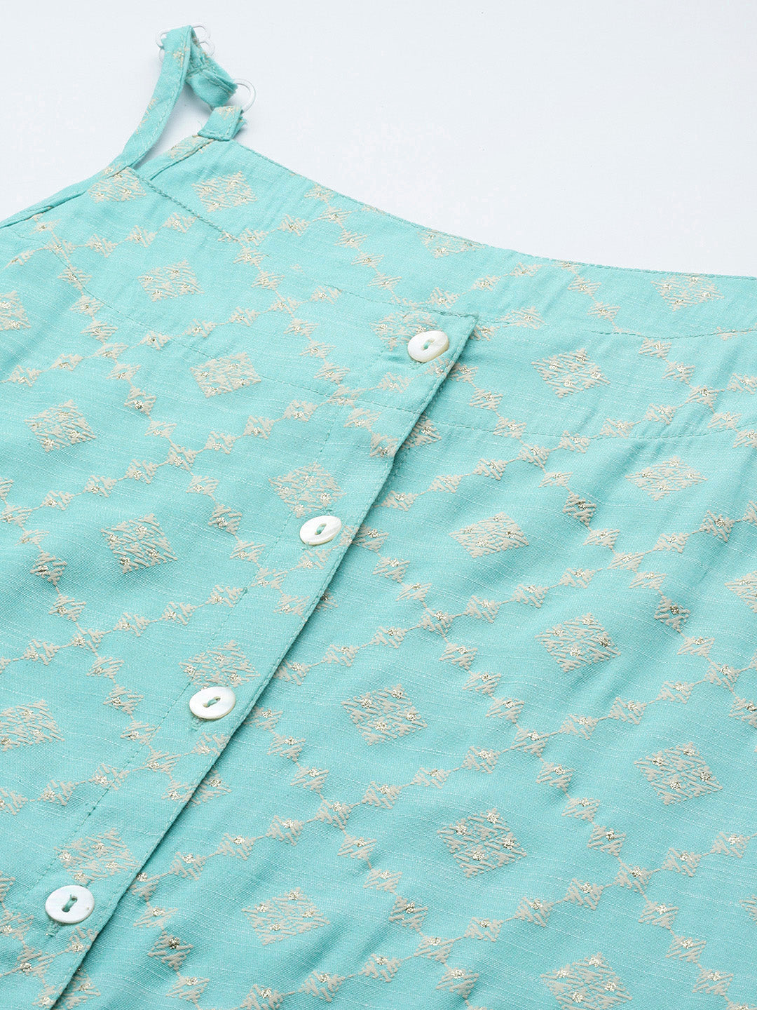Jompers Printed Blue Kurta Women with Palazzos & With Chikankari Dupatta