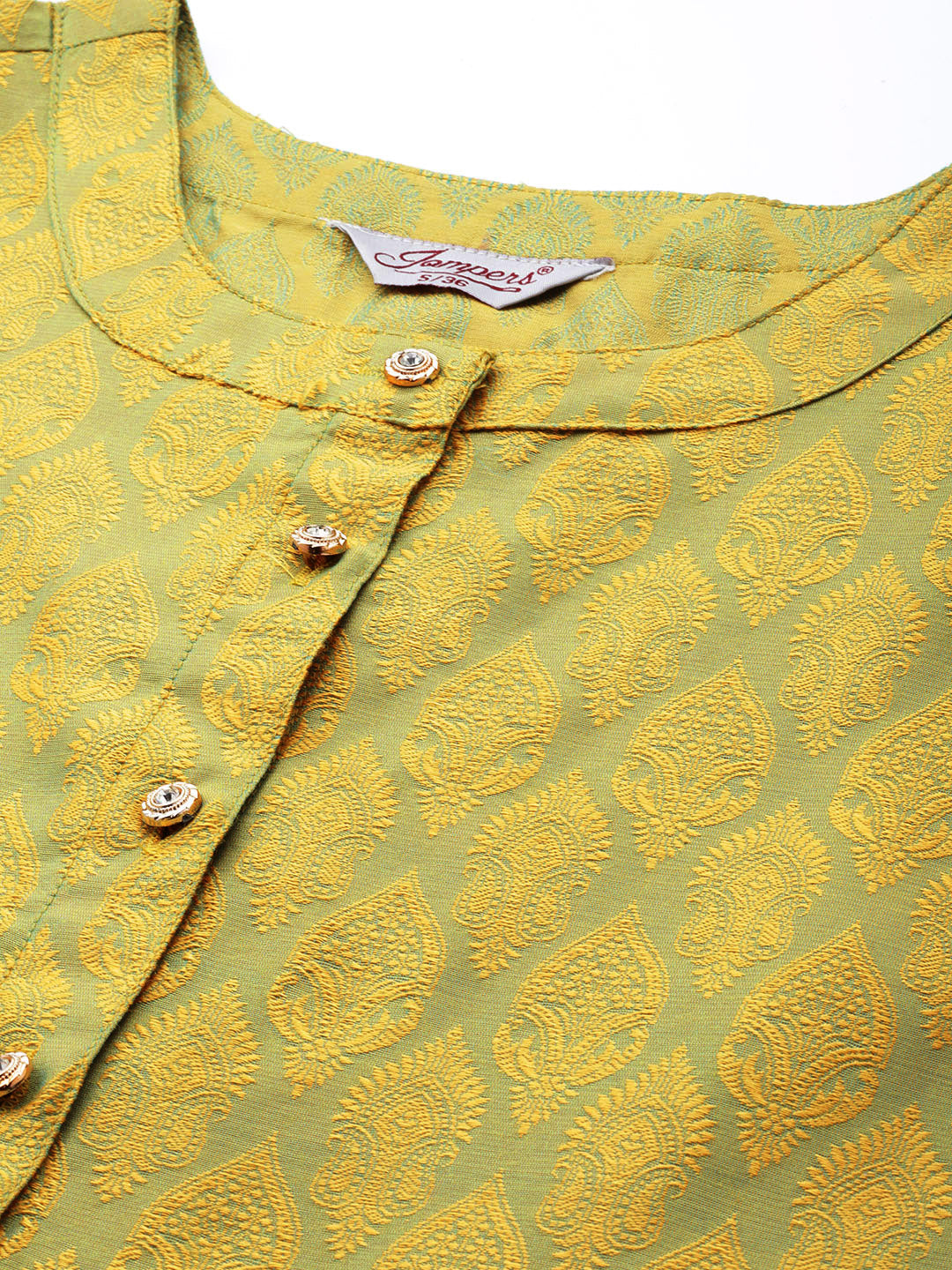 Women Floral Pleated Dupion Silk Jacquard Kurta with Palazzos & Dupatta
