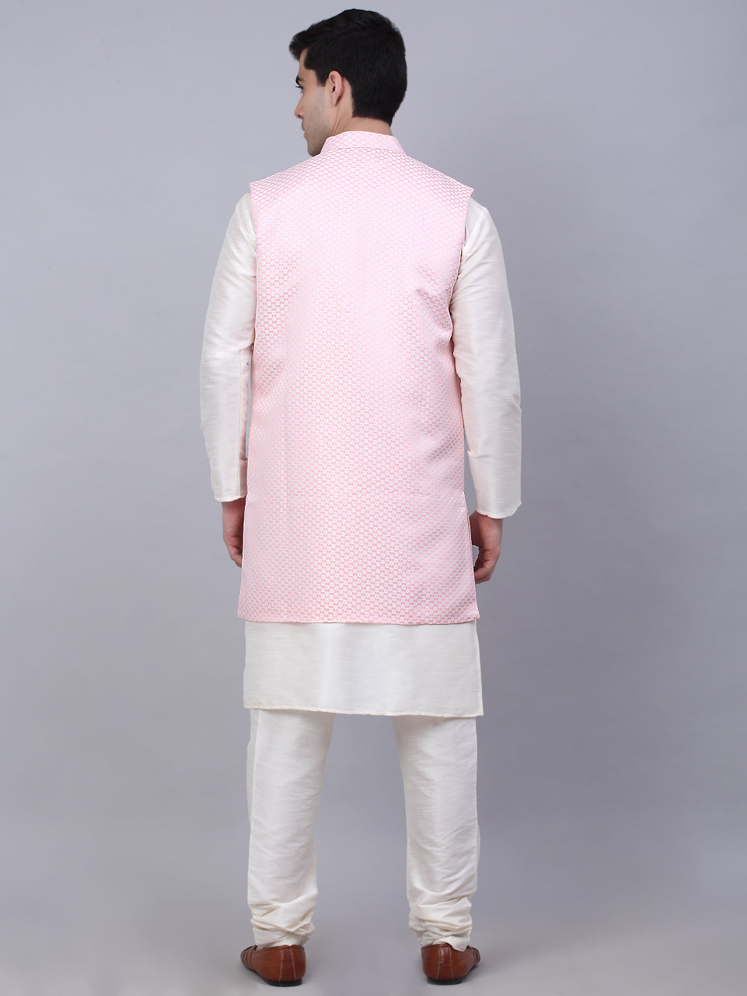 Men's Solid Kurta Pyjama With Shrug Jacket