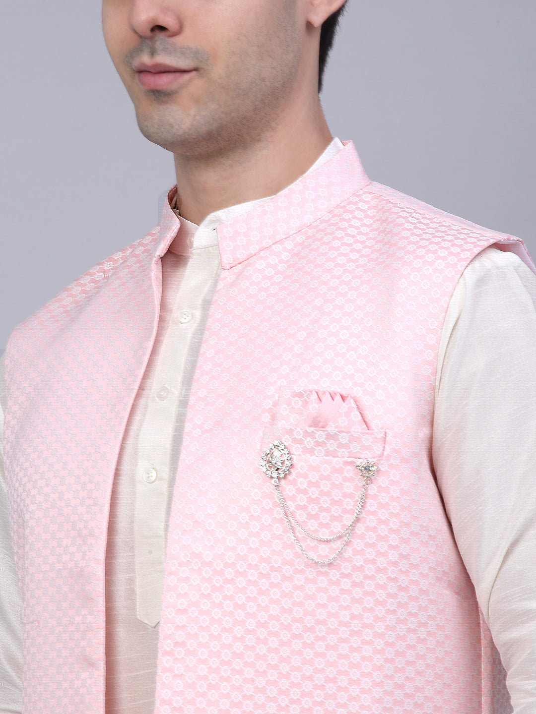 Men's Solid Kurta Pyjama With Shrug Jacket