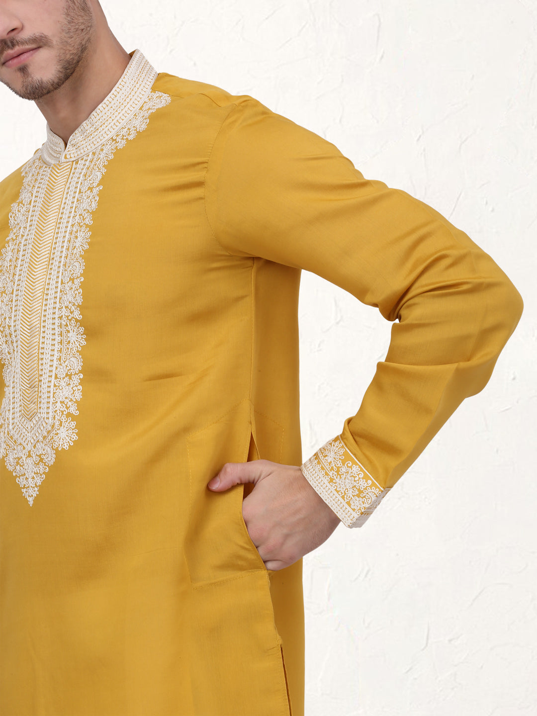 Men's Embroidered Waistcoat and Kurta Pyjama