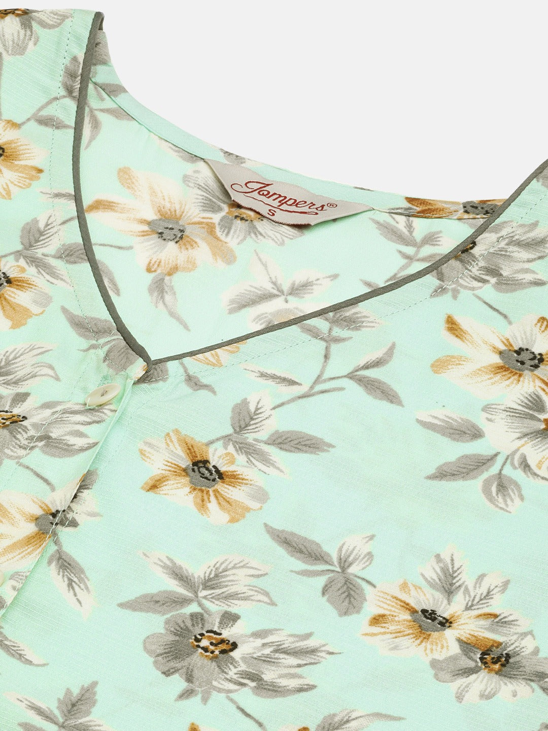 Women Sky Blue and White Flared Printed kurta
