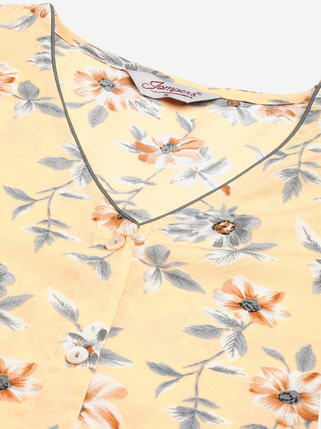 Women Yellow and White Flared Printed kurta