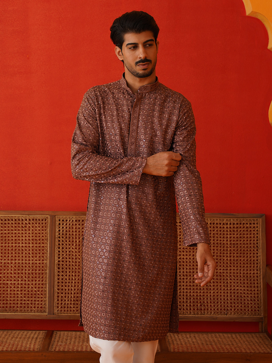 Embroidered Chikankari and Sequence Kurtas For Men