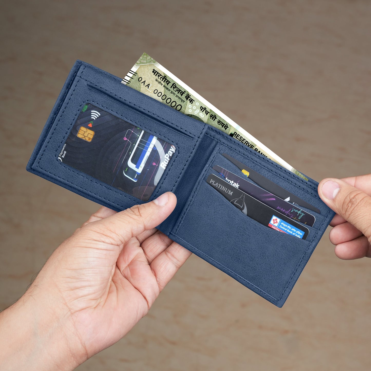 Elegance Bi-Fold Suede Leather Wallet