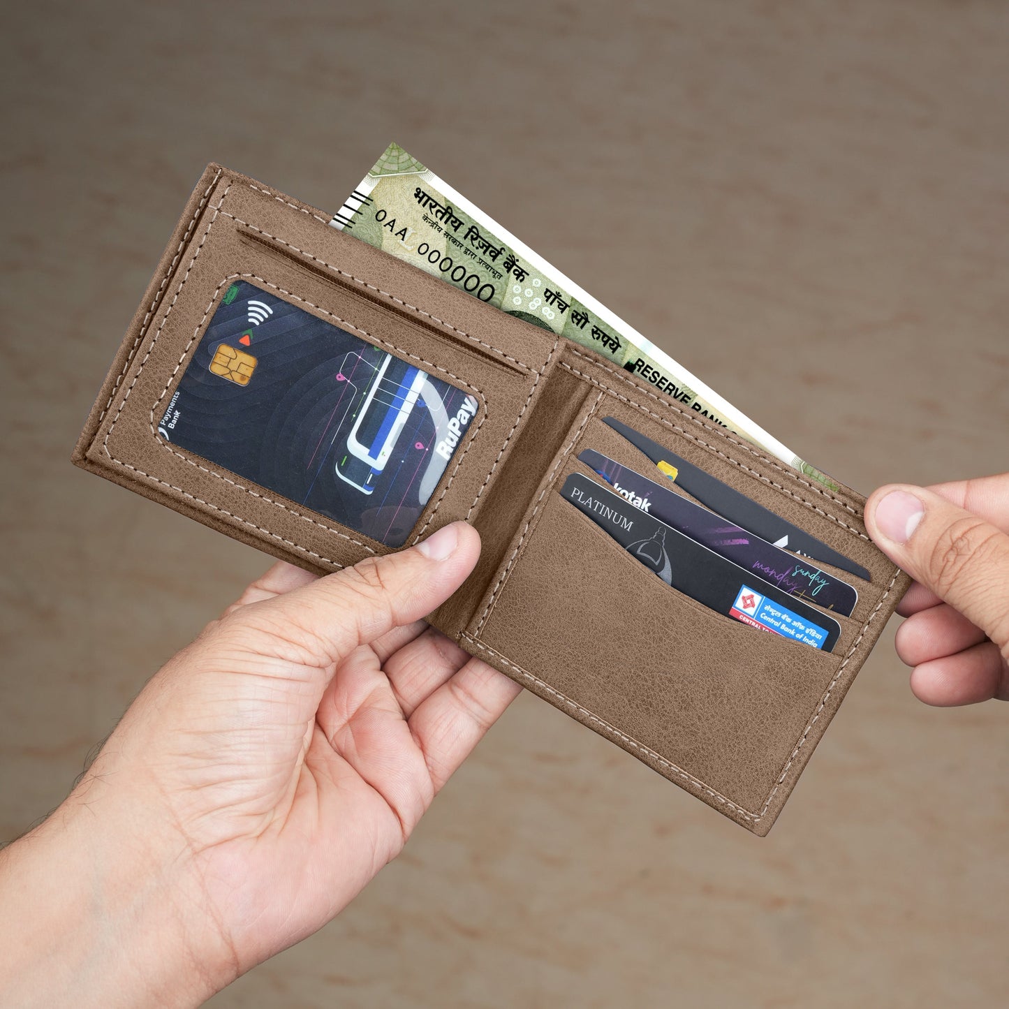 Elegance Bi-Fold Suede Leather Wallet