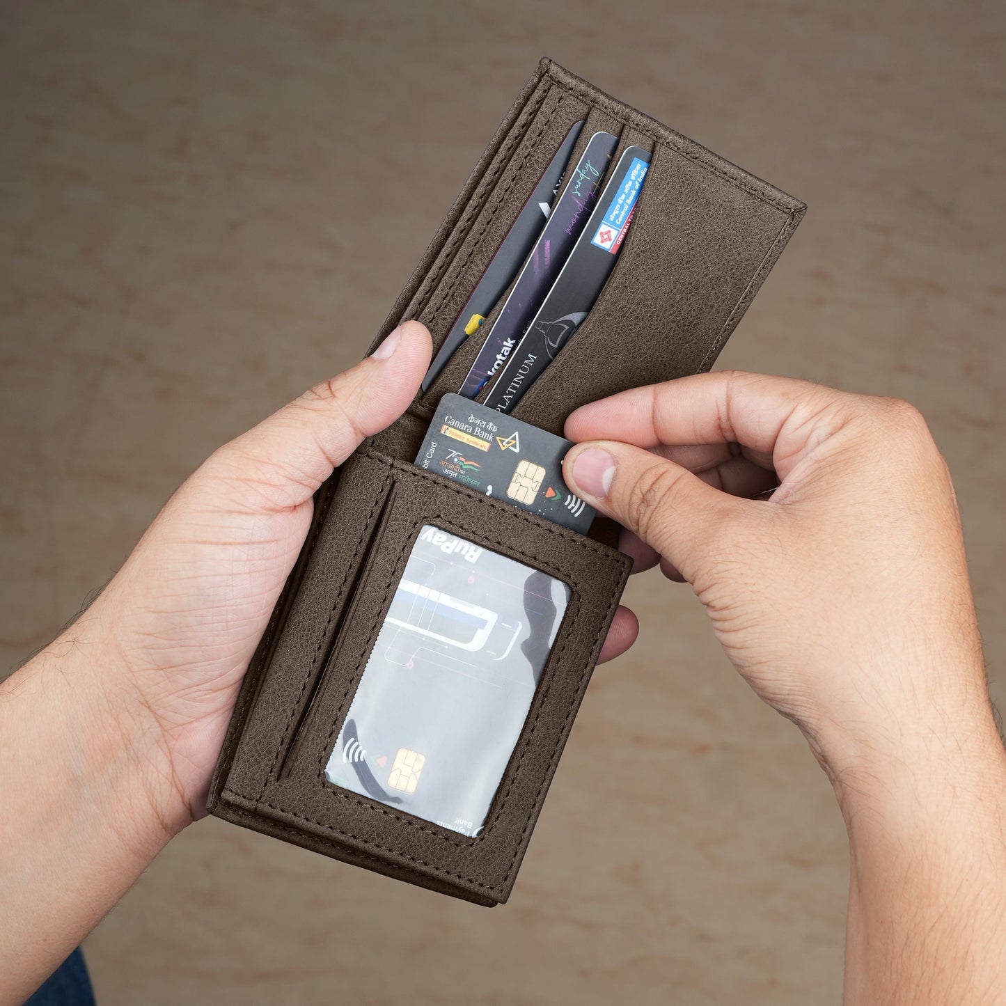 Elegance Bi-Fold Suede Leather Wallet