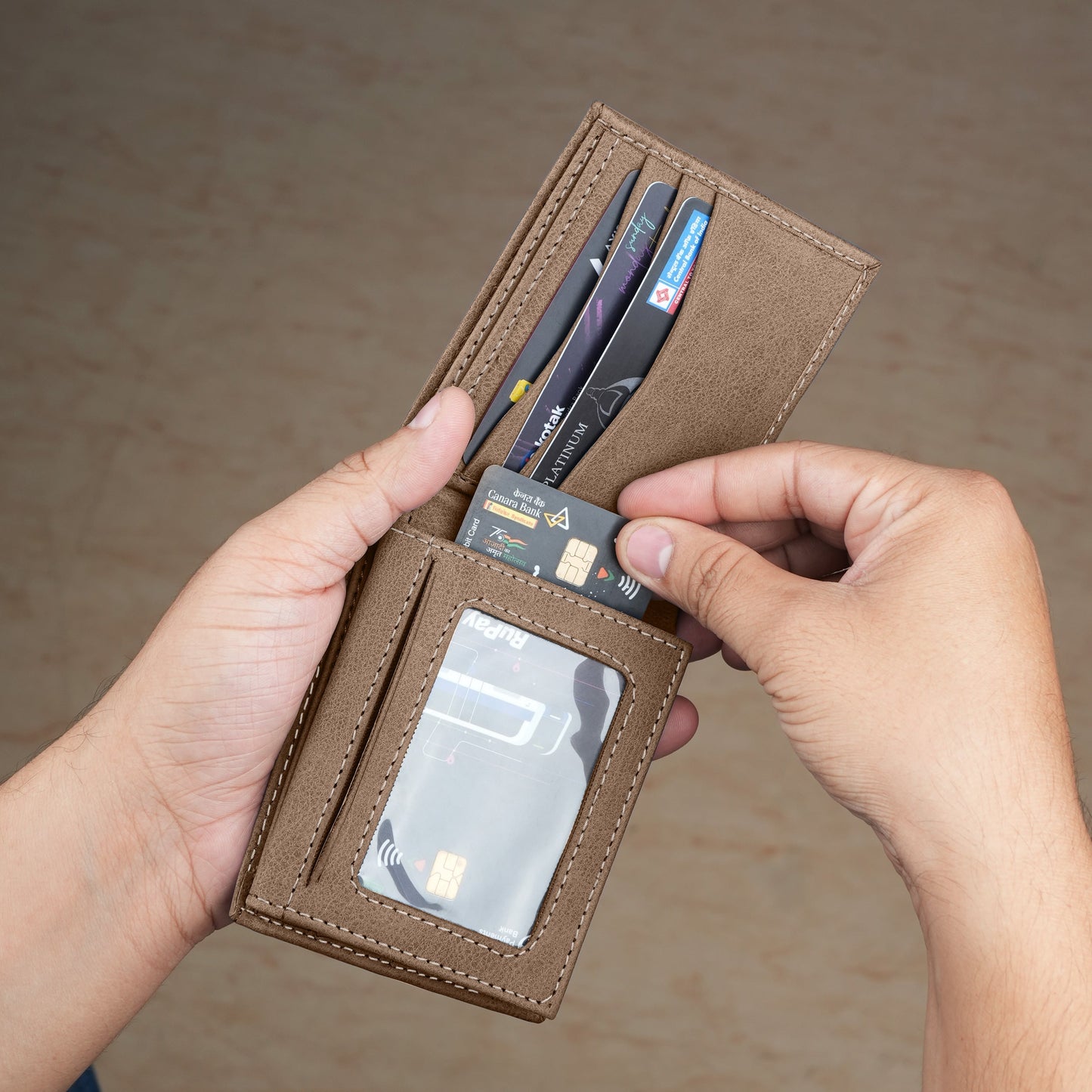 Elegance Bi-Fold Suede Leather Wallet