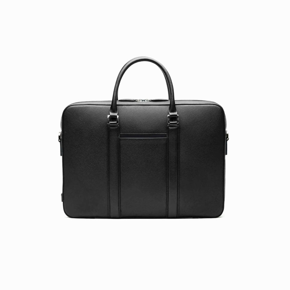 Manhattan Leather Briefcase - Black