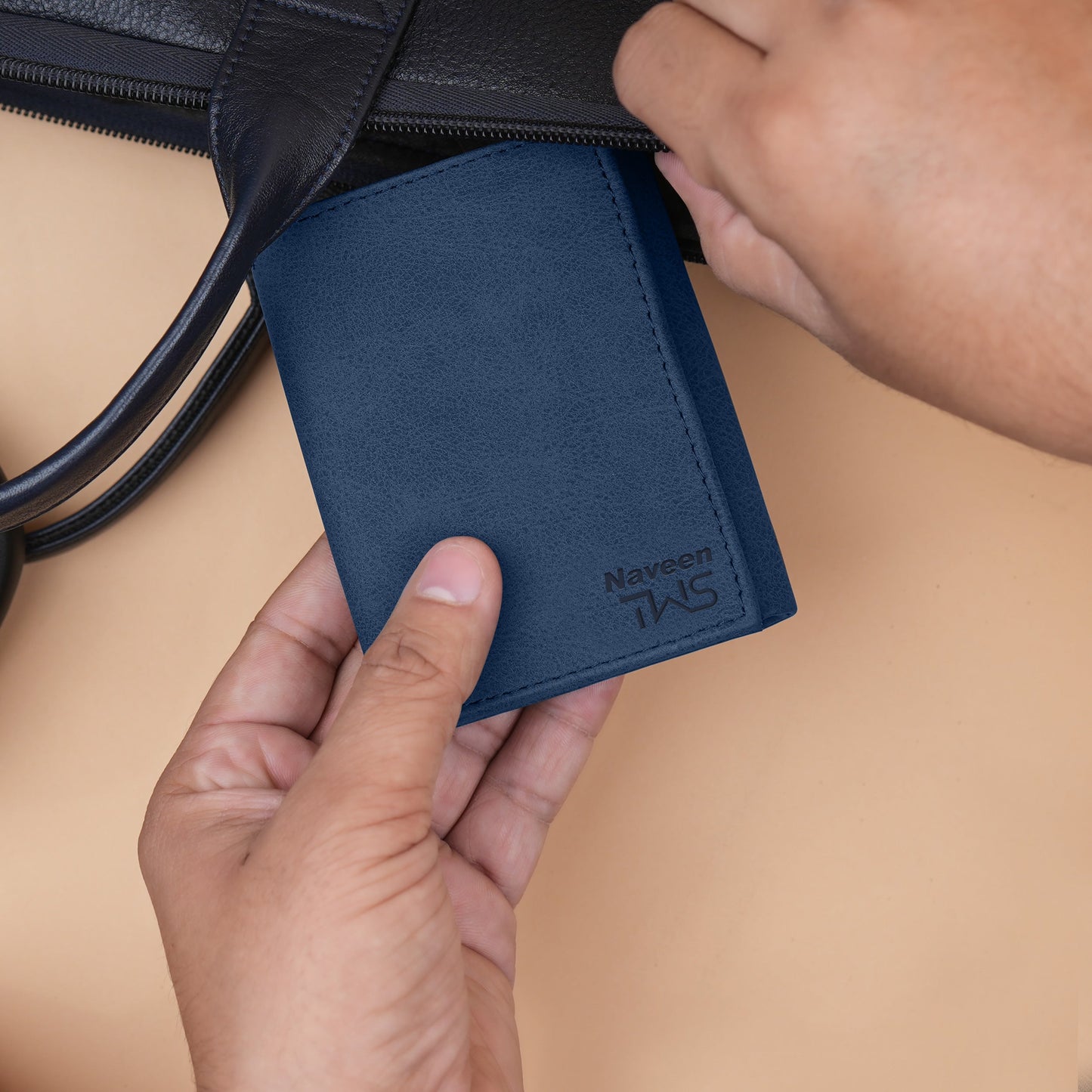 Executive Suede Leather Tri-Fold Wallet