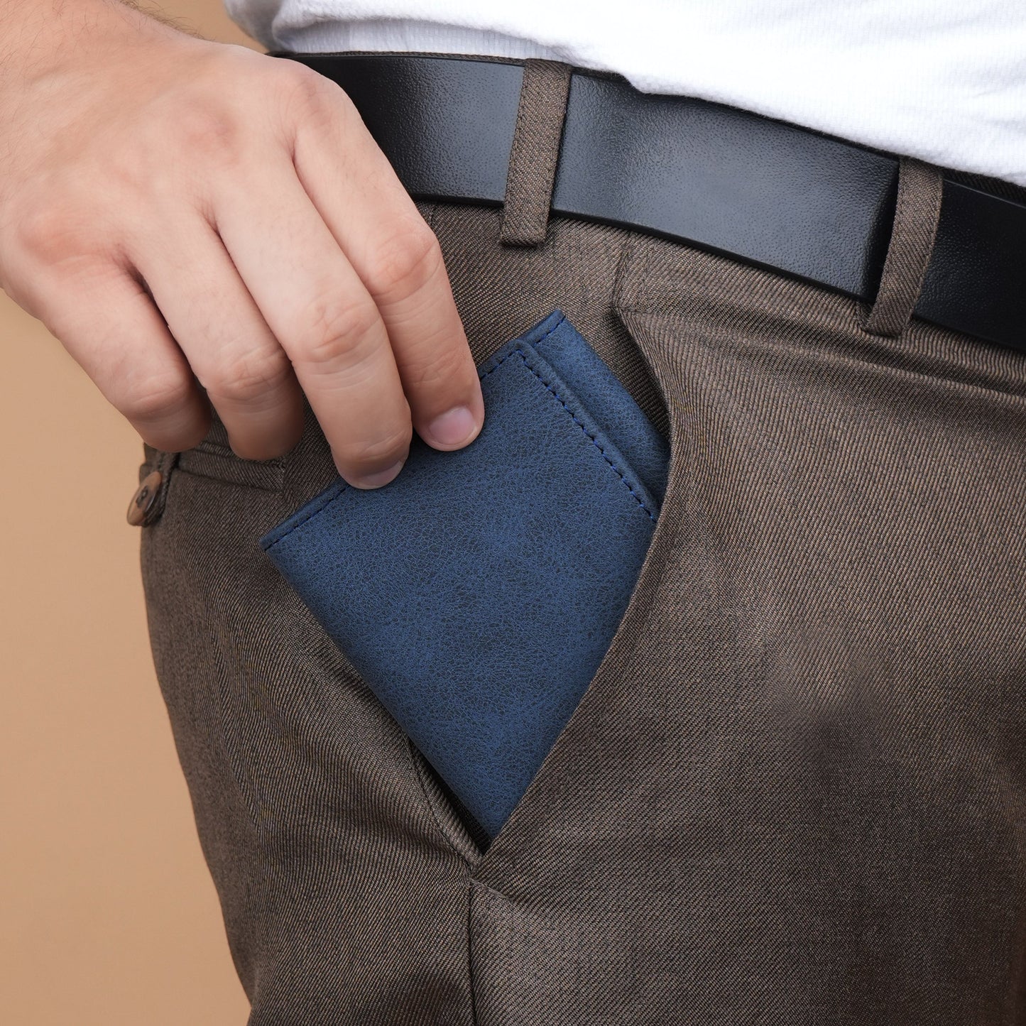 Executive Suede Leather Tri-Fold Wallet
