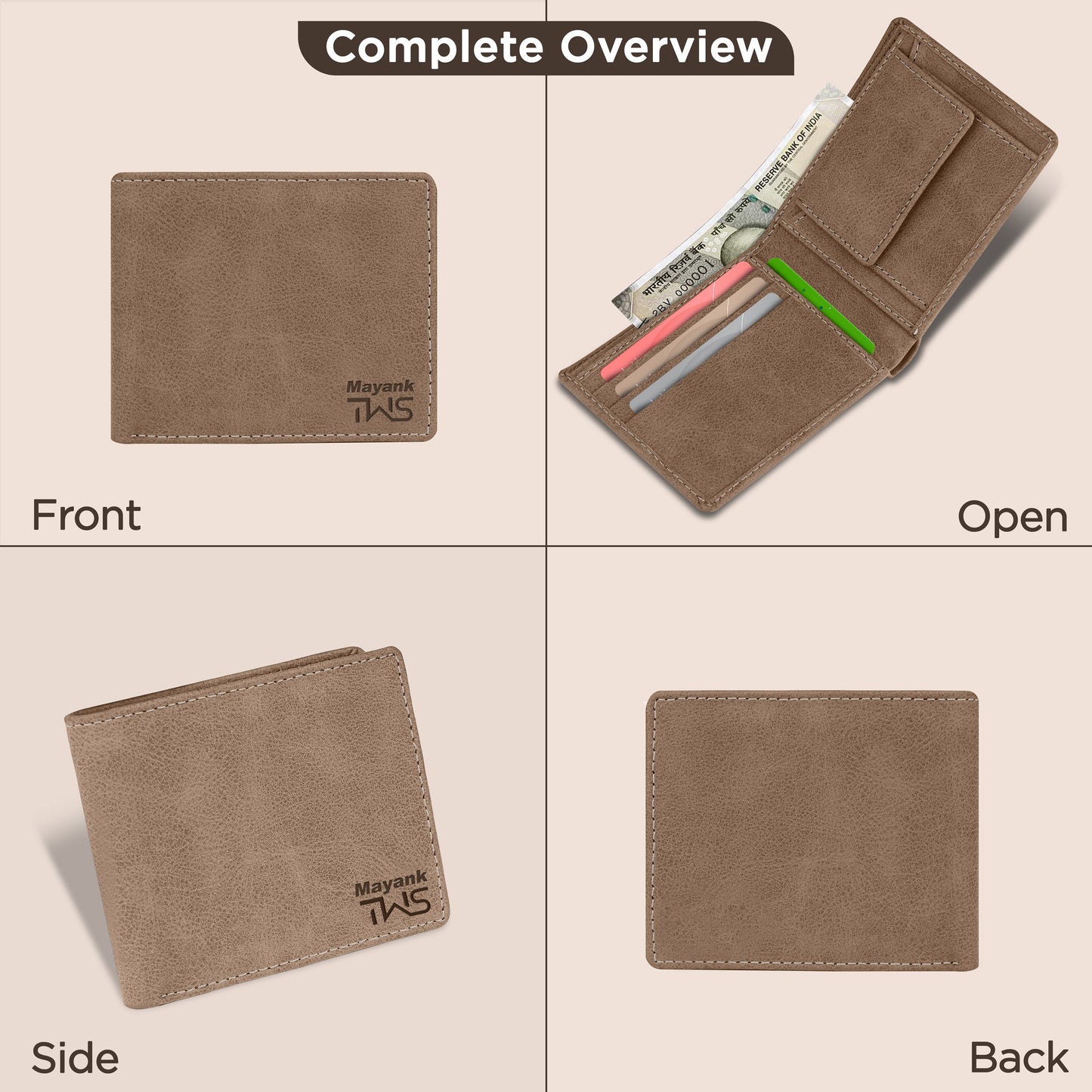 Regal Suede Leather Bi-Fold Wallet