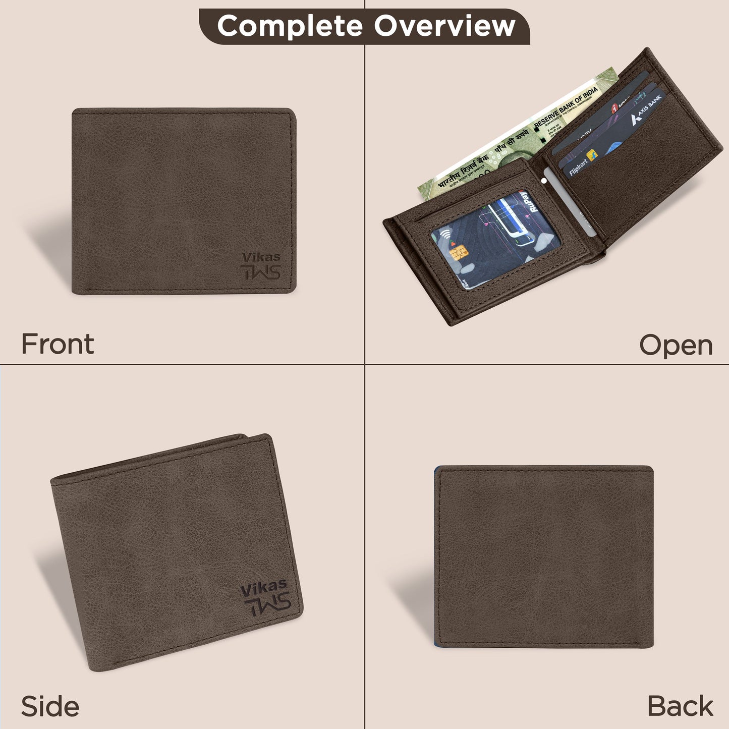 Elegance Bi-Fold Suede Leather Wallet