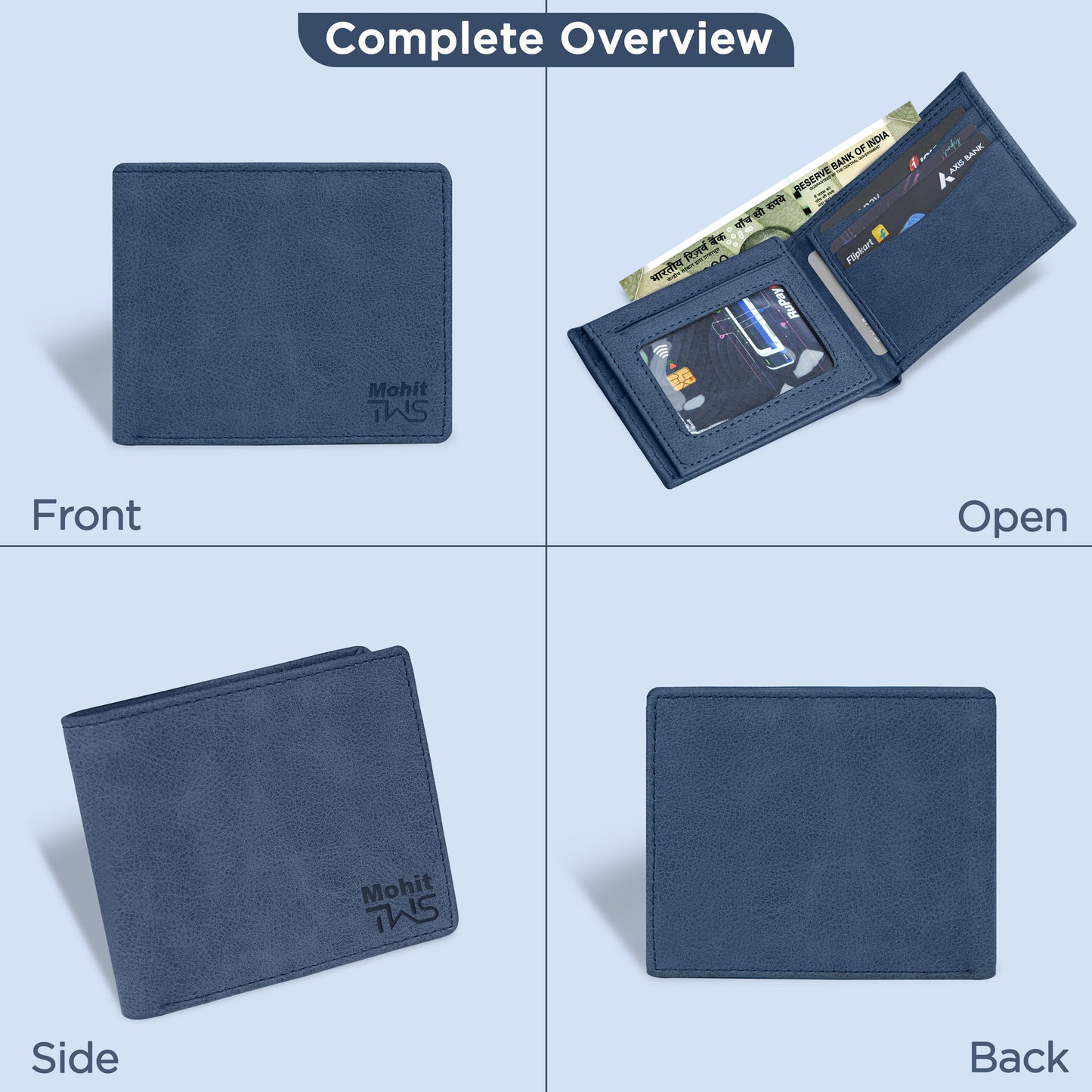 Elegance Bi-Fold Suede Leather Wallet