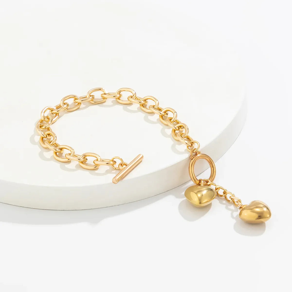 Retro Exaggerated Classic Style Heart Shape Gold Plated Bracelets