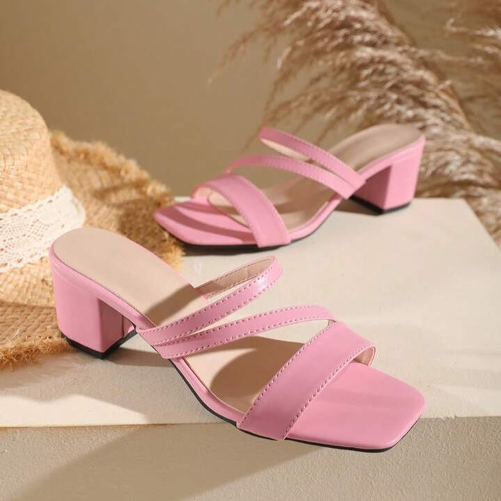 Pink Blossom Block Heels