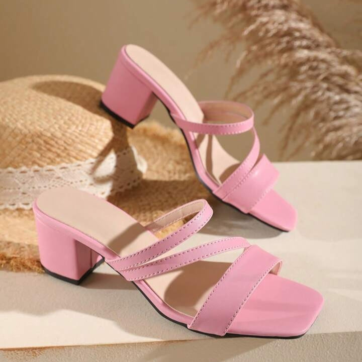 Pink Blossom Block Heels