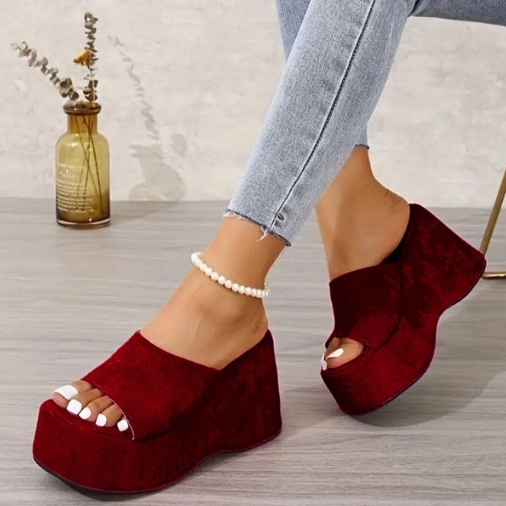 Cherry Solid Women Wedges