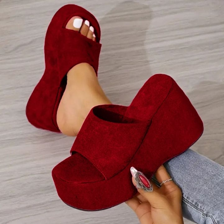Cherry Solid Women Wedges