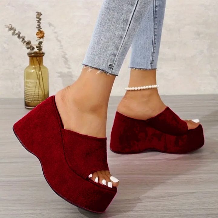 Cherry Solid Women Wedges