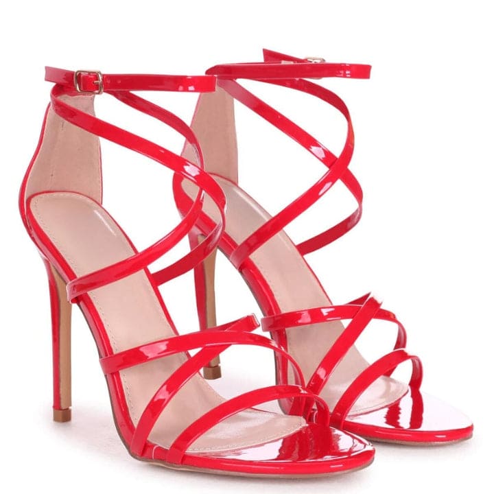 Red Pointed Pencil Heels