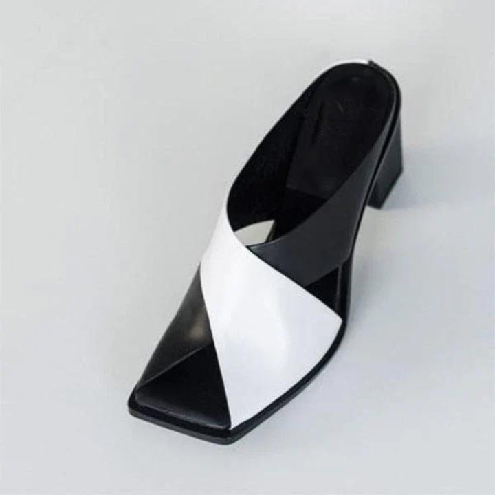 Black & White Block Heels