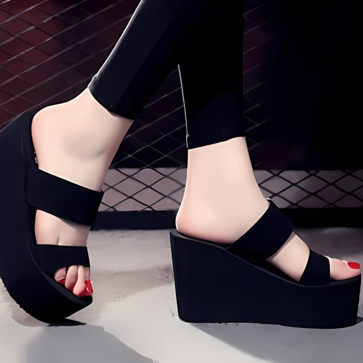 Jet Set Double Strap Wedges