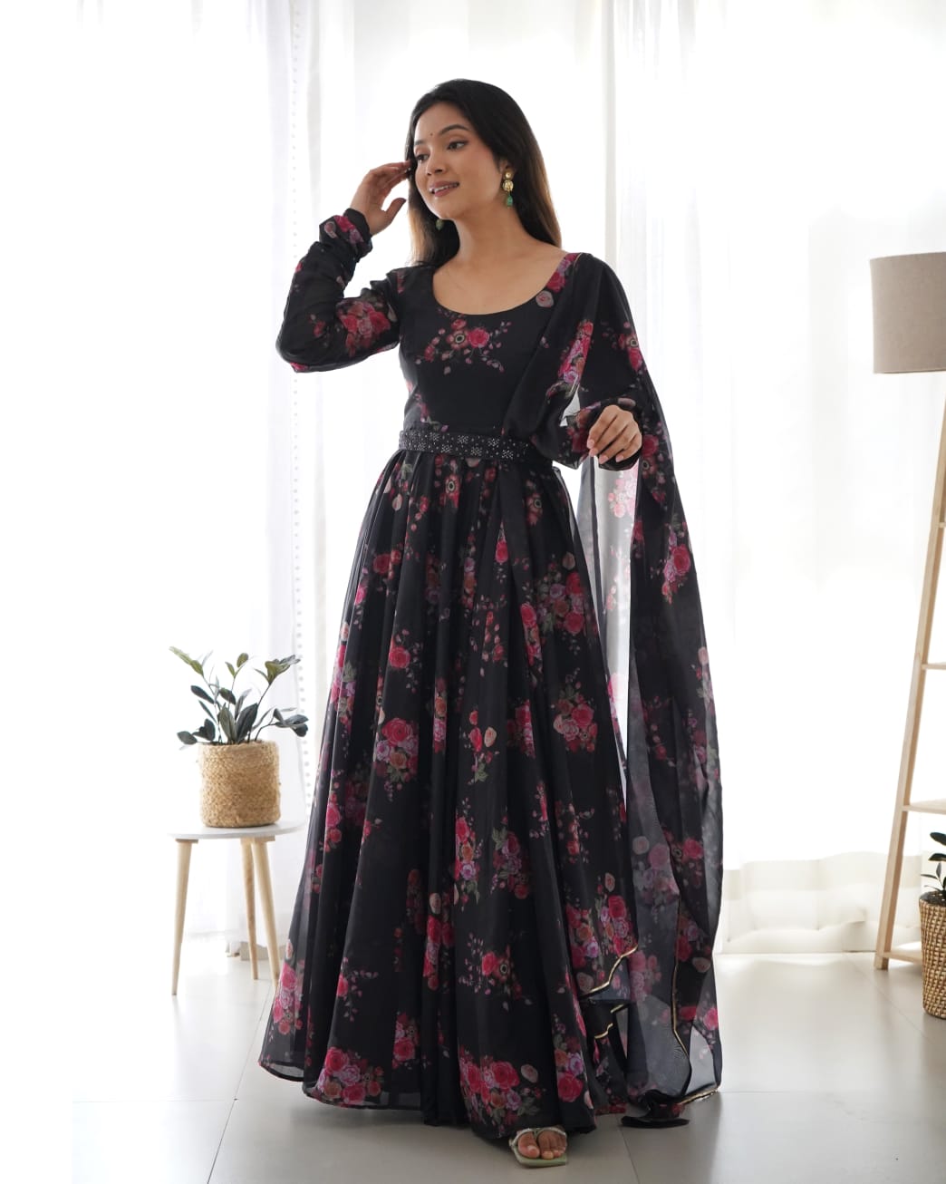 Bansi's Black Organza Suit