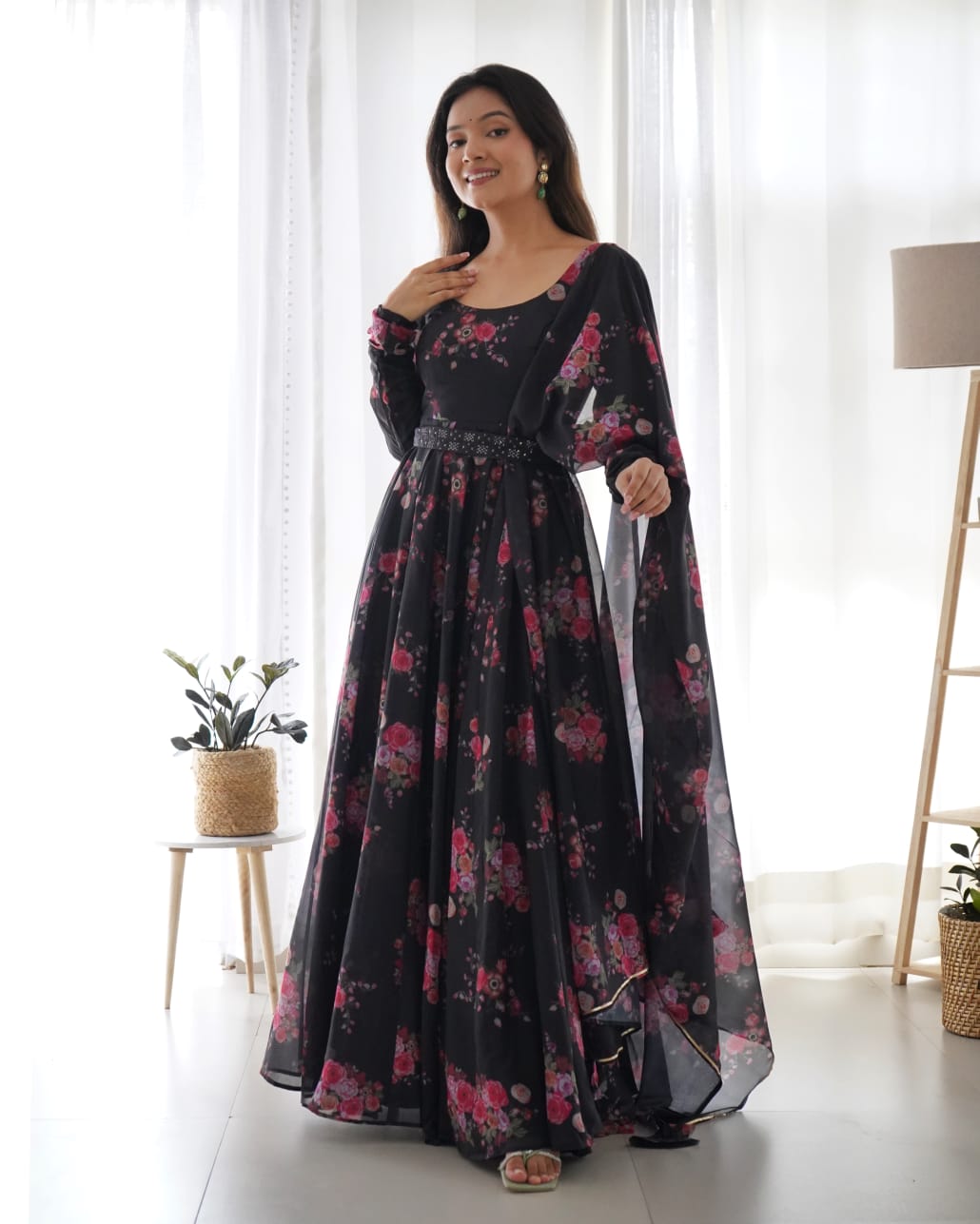 Bansi's Black Organza Suit