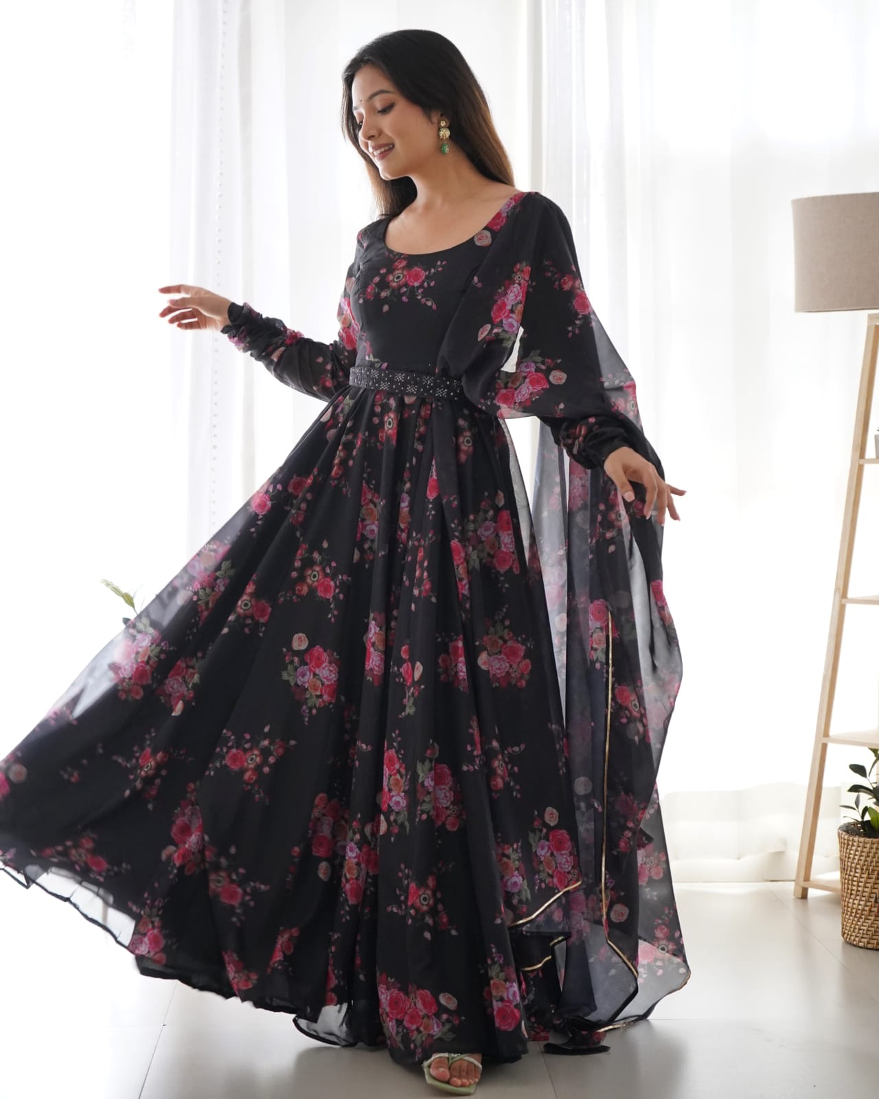 Bansi's Black Organza Suit