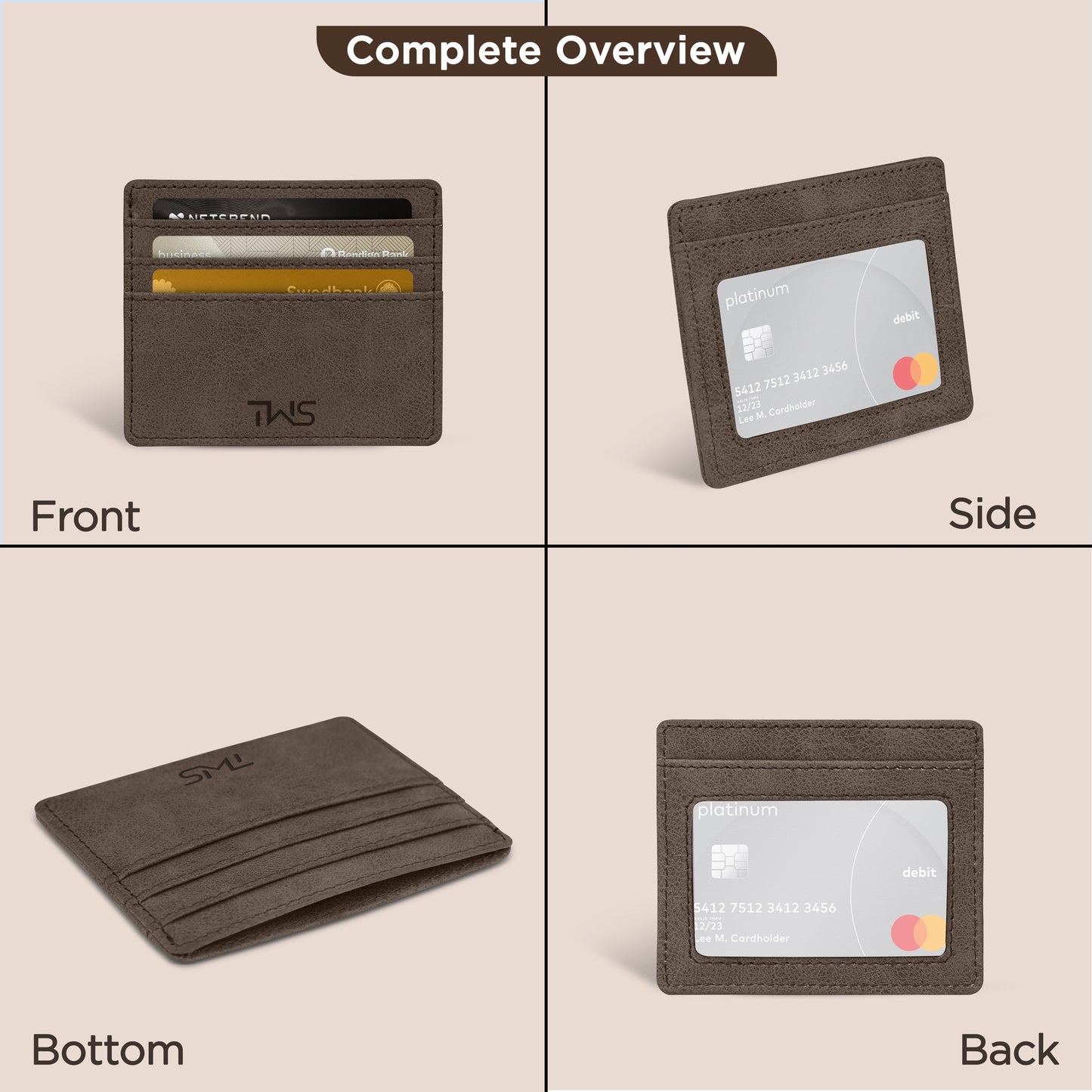 Minimalistic Suede Leather Cardholder